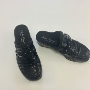 Heele Comfort Shiny Black Mules Sz. Euro 38 (US 8)